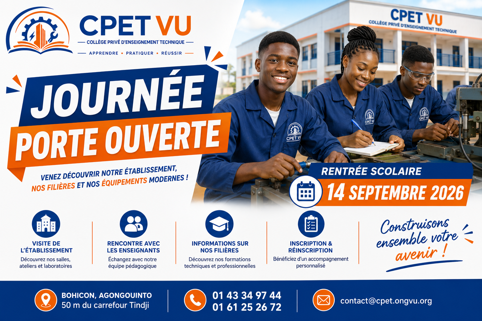 Journée portes ouvertes : venez découvrir nos filières techniques